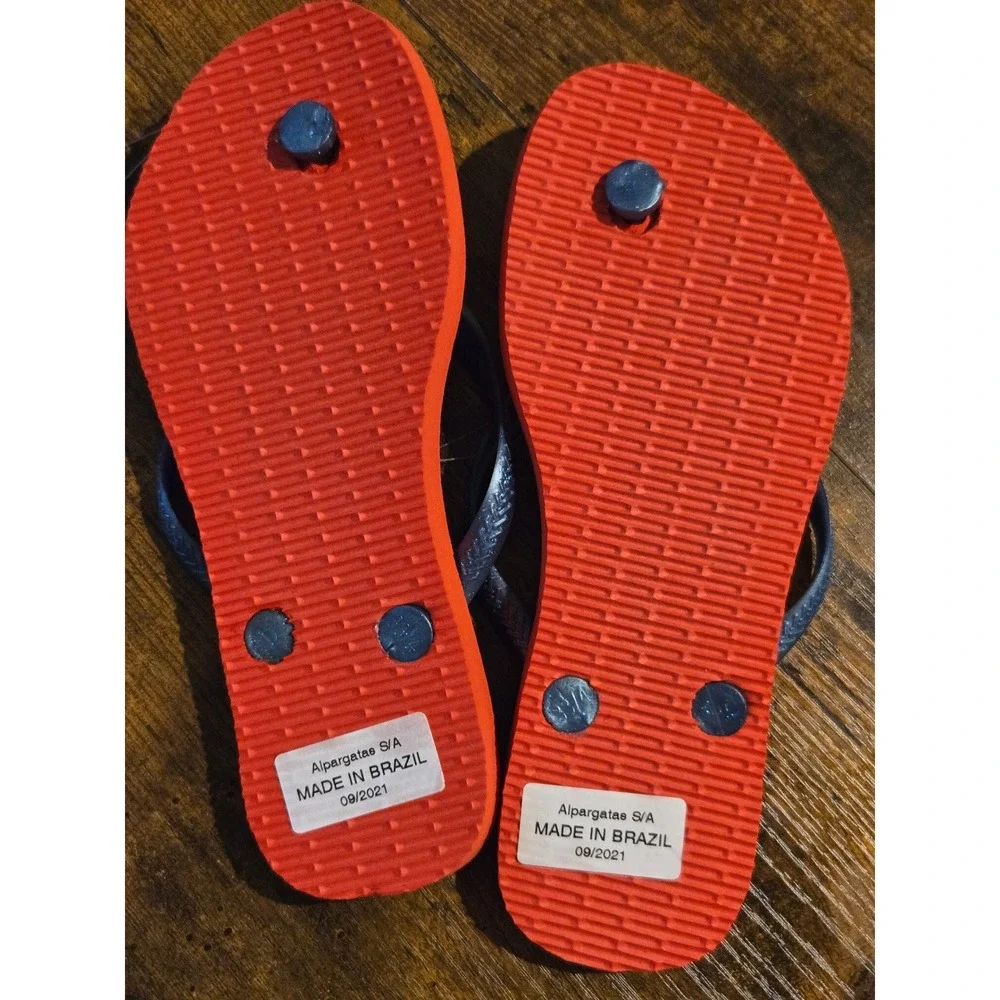 Havaianas‎ Disney Snow White Kids Flip Flops Red Blue Sweet As Apple Pie 3/4Y
